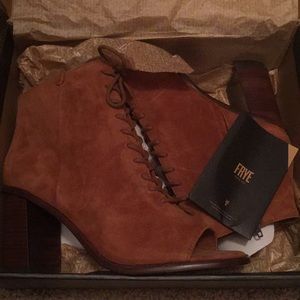 Frye peep lace heels